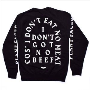 Plant Faced “No Beef” Crew Neck Sweater